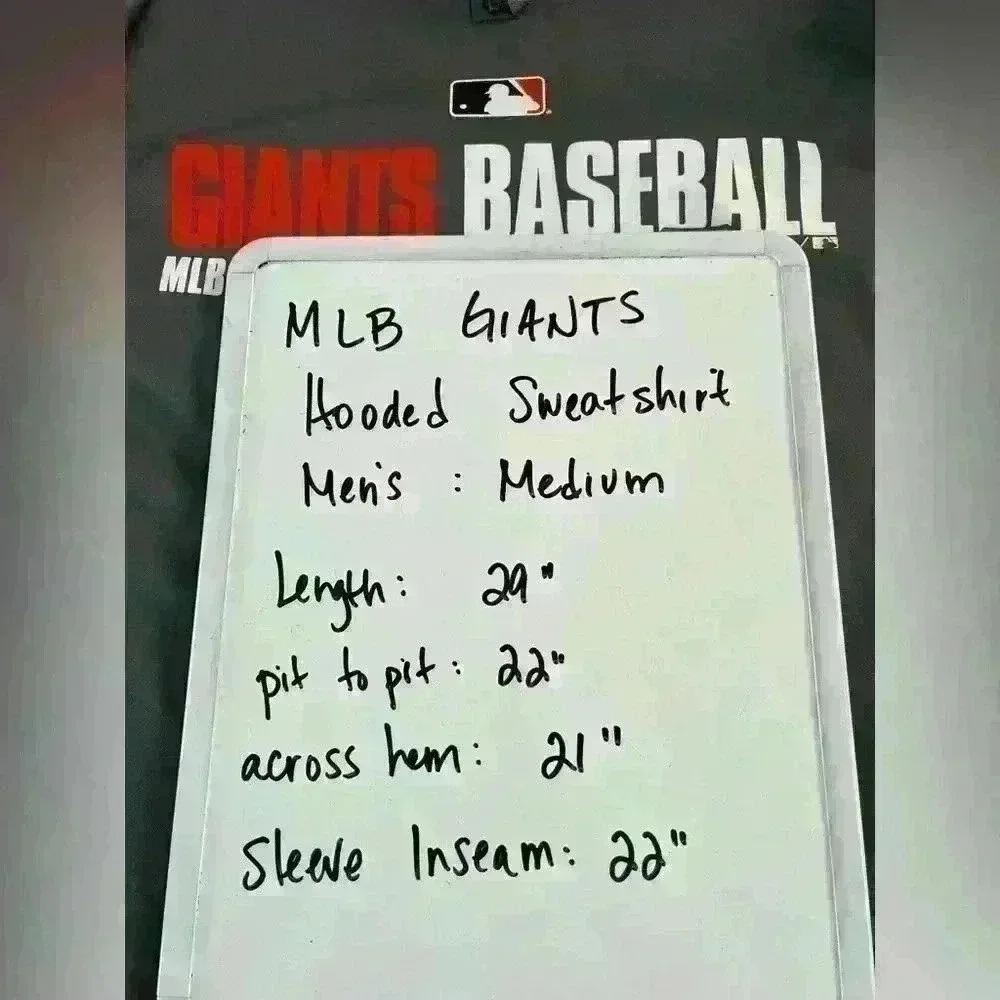 Majestic MLB San Francisco Giants Men’s Medium Hooded Sweatshirt w/ Side Pockets - Picture 8 of 9